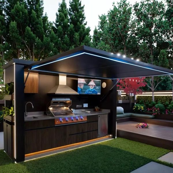 28 Luxury Modern ModularPrefab Aluminum OutdoorKitchen Cabinet Set Portable Outdoor PrefabricatedKitchen
