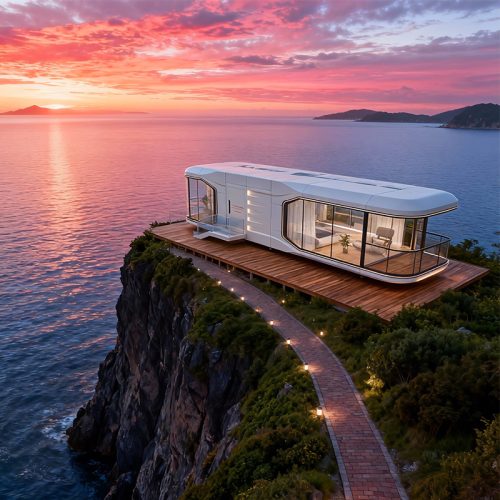 High Quality Prefabricated Cabin Sleeping Pod Space Capsule House Mobile Villa Space Capsule Tiny House