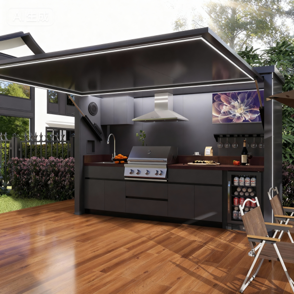 jimeng-2025-11-14-5597-去除图片底部的水印文字以及LOGO Modular All-Weather Outdoor Kitchen for Backyard BBQ with Griddle Module Outdoor Kitchen Bbq Island Island Bbq Grills