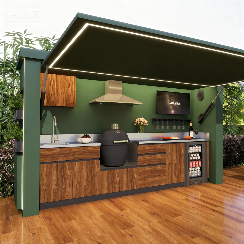 Modular All-Weather Outdoor Kitchen for Backyard BBQ with Griddle ...