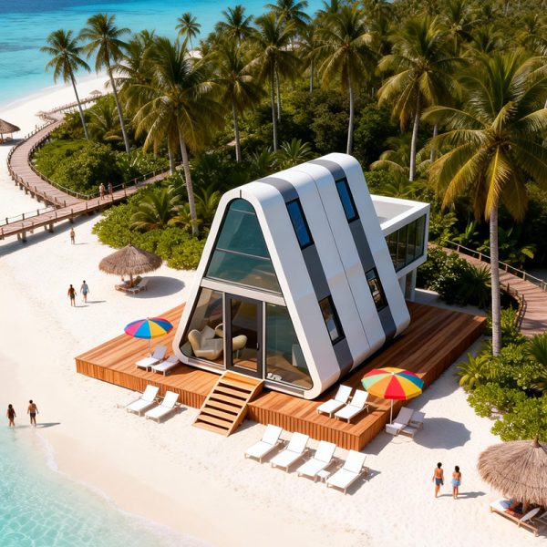 Mobile Modular Commercial Hotel Container Room Prefabricated Triangular Two-story Capsule Room Prefabricated Small House