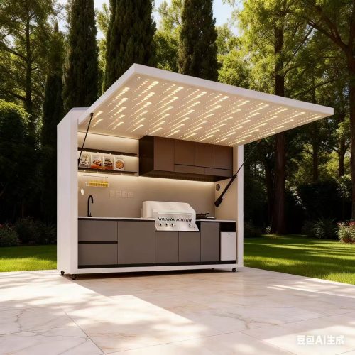 Customized AdjustableOutdoor Gazebo WaterproofLouvered Roof Grey Motorized AluminiumPergola for Bbq Grill Party