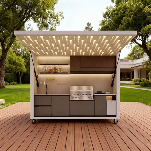 Hot Sale DIlY Outdoor BBQModular Kitchen ModernPremium Style with Integrated Cultured Stone for Backyard Gatherings